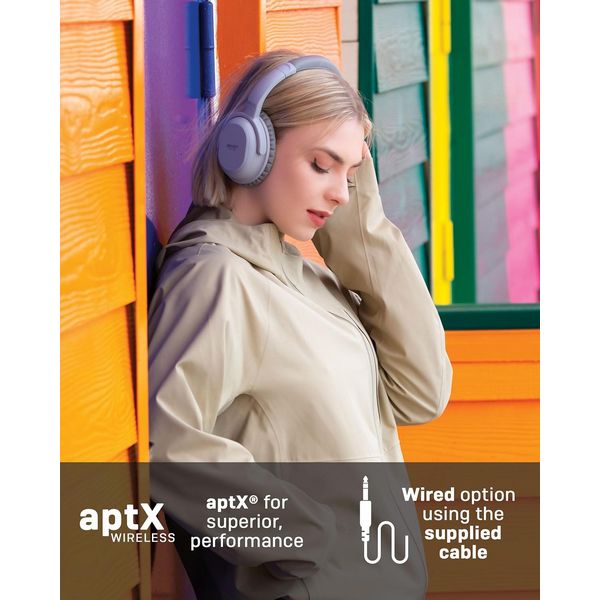 Lindy BNX-60 - Wireless On-Ear Active Noise Cancelling Headphones - Grey