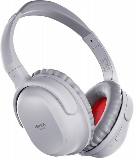 Lindy BNX-60 - Wireless On-Ear Active Noise Cancelling Headphones - Grey
